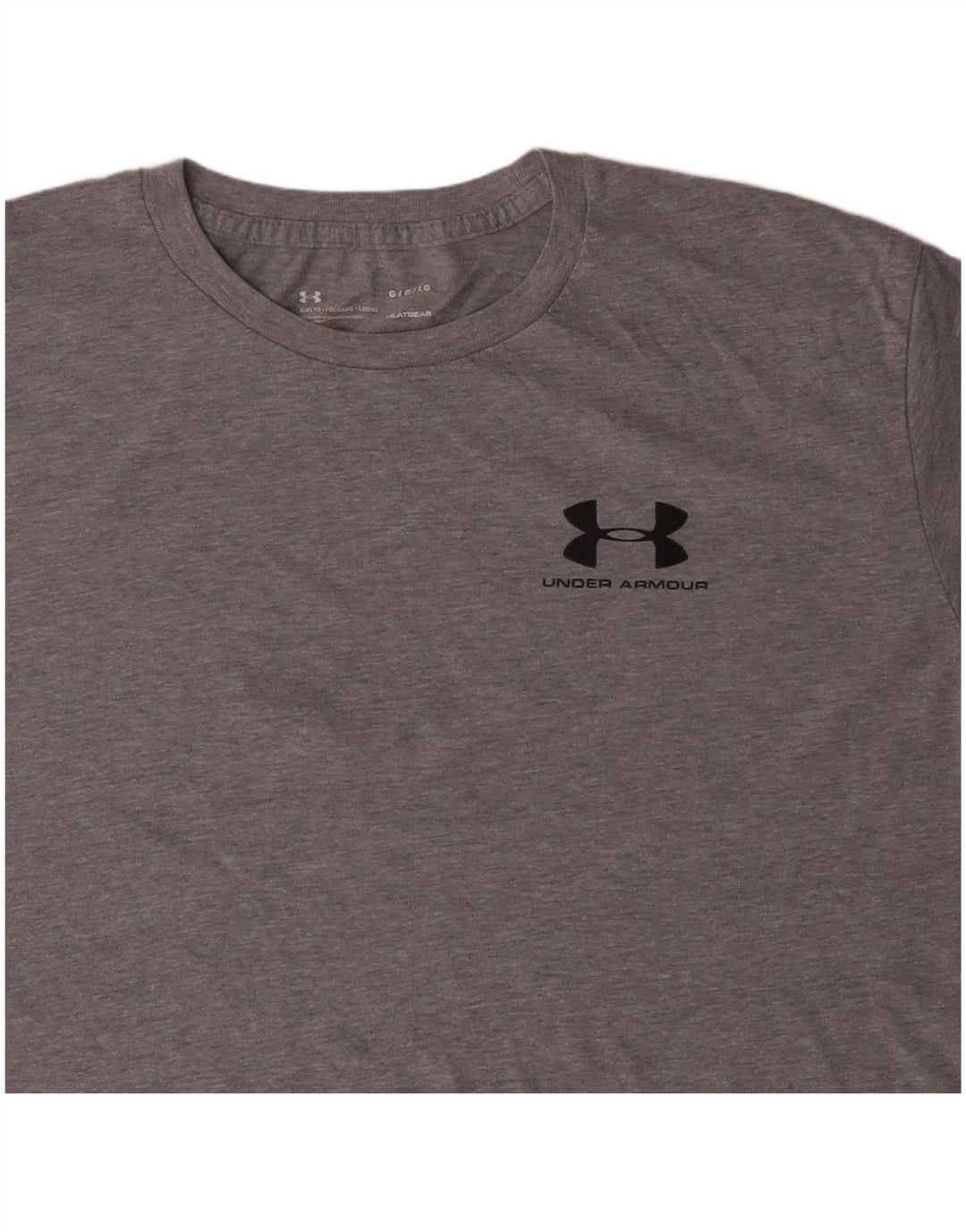 UNDER ARMOUR Mens Heat Gear Top Long Sleeve Large Grey Cotton