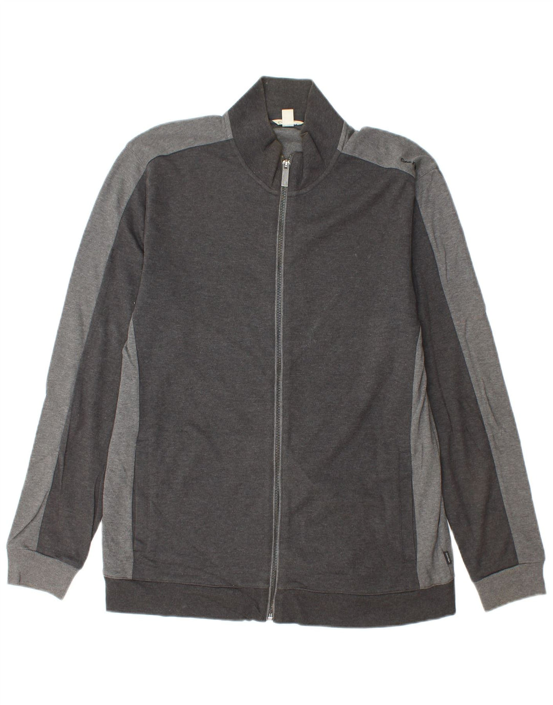 CALVIN KLEIN Mens Tracksuit Top Jacket Large Grey Cotton