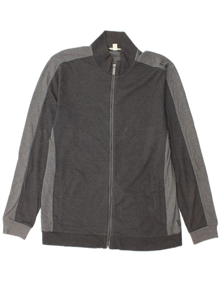 CALVIN KLEIN Mens Tracksuit Top Jacket Large Grey Cotton