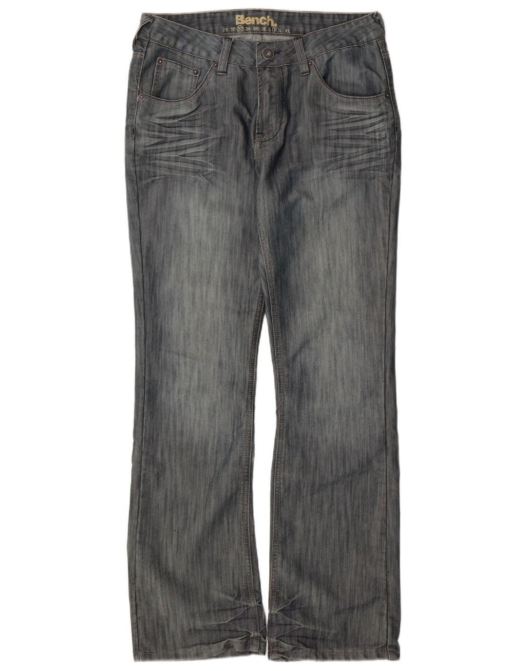 BENCH Mens Regular Fit Bootcut Jeans W32 L31  Blue Cotton