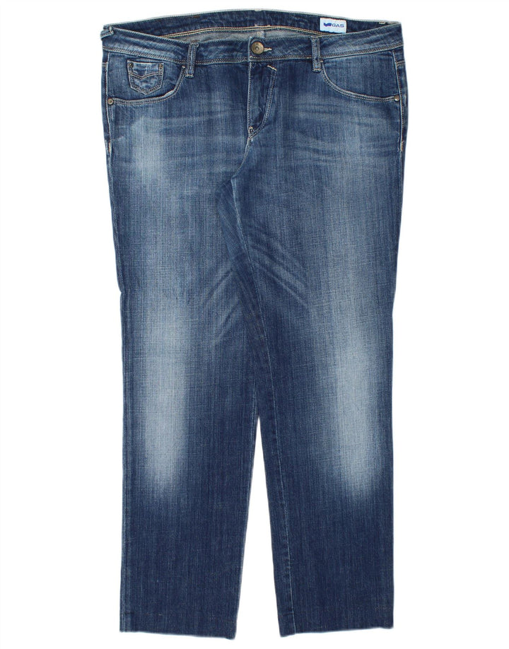 GAS Womens Straight Jeans W33 L28 Blue Cotton
