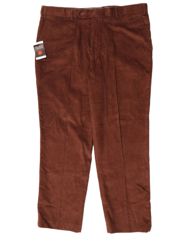 Vintage Mens Straight Corduroy Trousers W42 L31 Brown Cotton