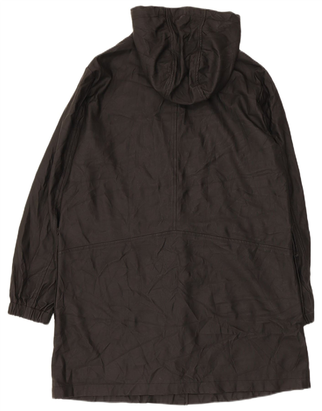 Zara Womens Hooded Raincoat UK 14 Medium Black