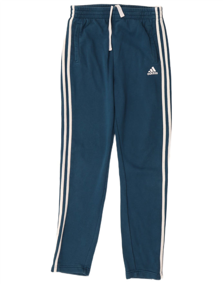 Adidas Boys Tracksuit Trousers 14-15 Years  Blue Cotton