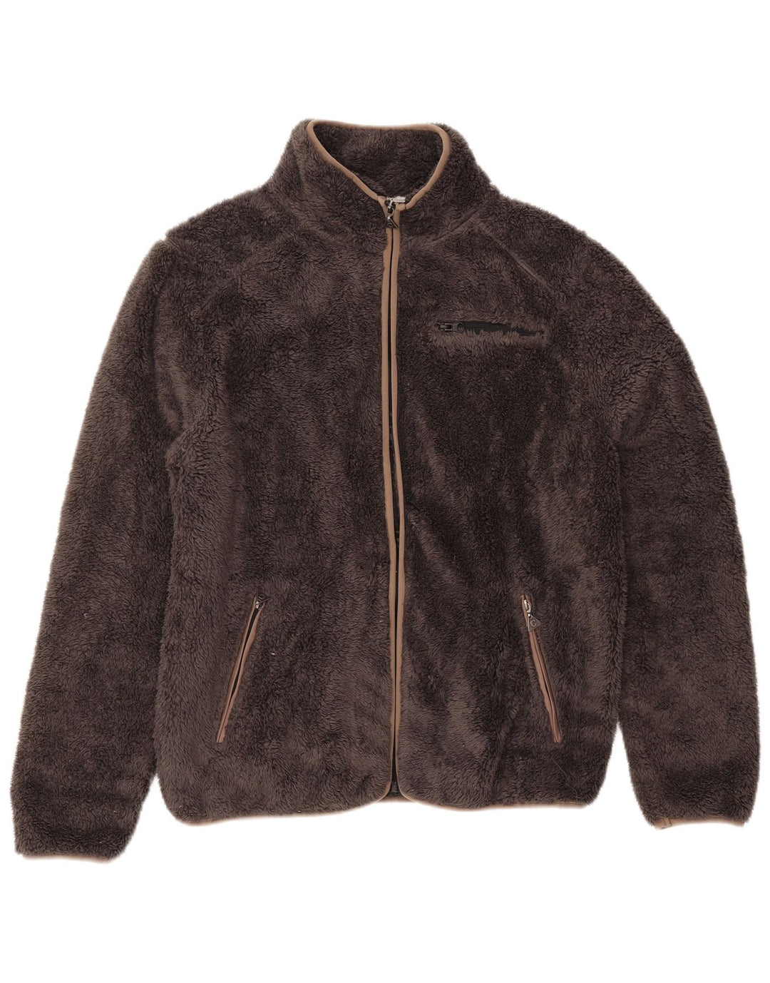 Carrera Womens Loose Fit Fleece Jacket UK 18 XL Brown Polyester