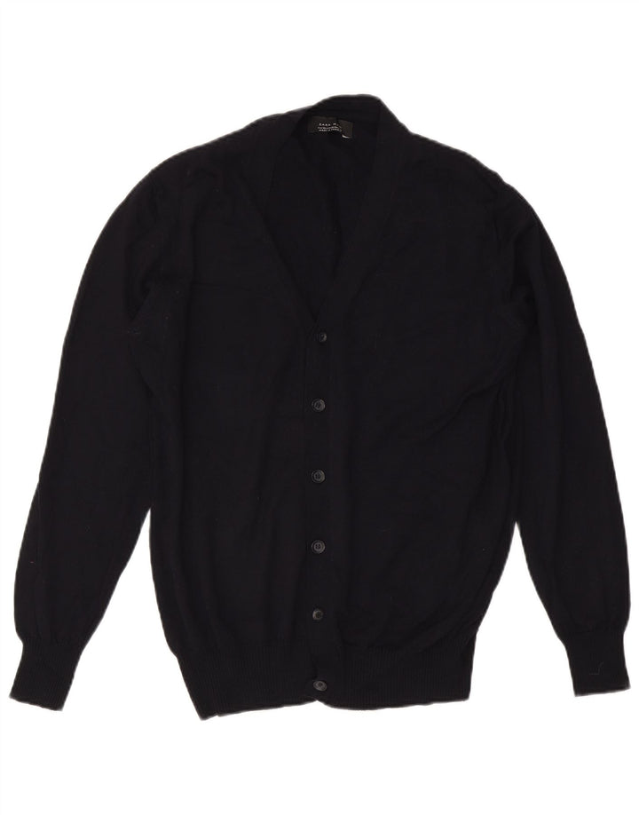 Zara Mens Cardigan Sweater XL Navy Blue