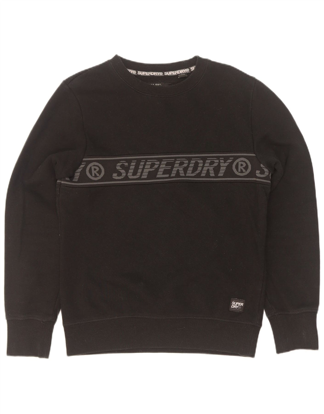 Superdry Mens Graphic Sweatshirt Jumper Small Black Cotton