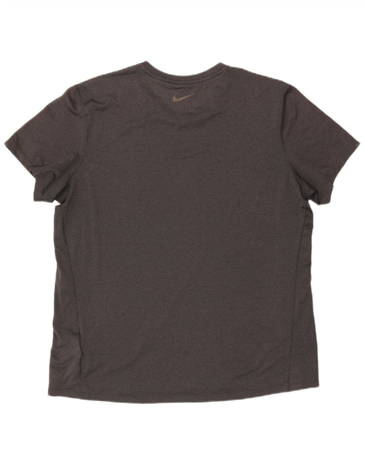 Nike Mens Dri Fit T-Shirt Top XL Grey Colourblock Polyester