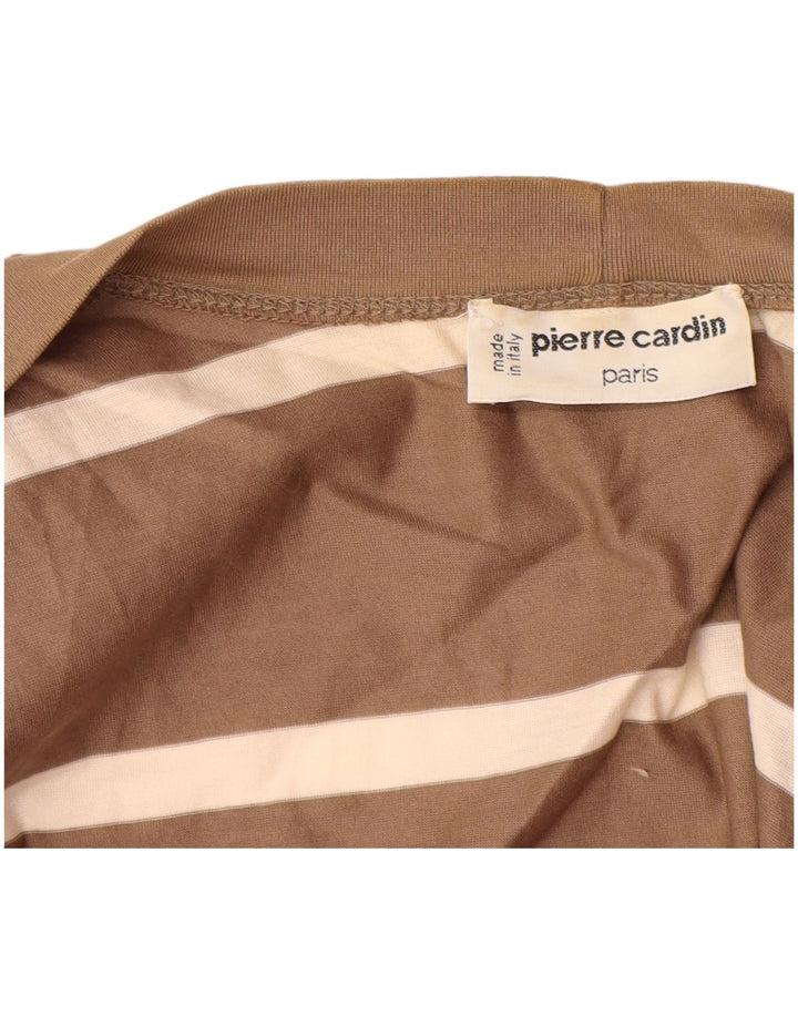 PIERRE CARDIN Womens Longline Cardigan Sweater IT 44 Medium Brown Striped