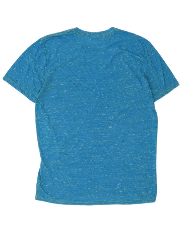Hurley Mens Graphic T-Shirt Top Large Blue Flecked Cotton