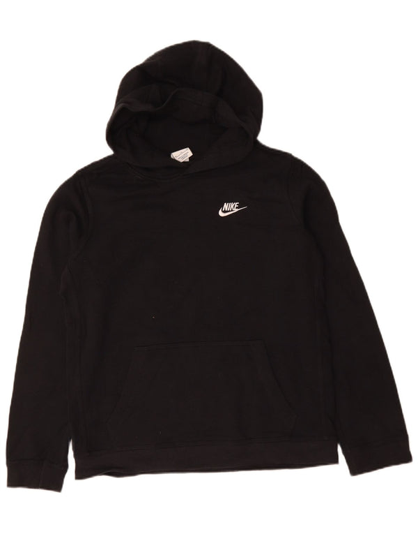 NIKE Boys Hoodie Jumper 13-14 Years XL Black Cotton