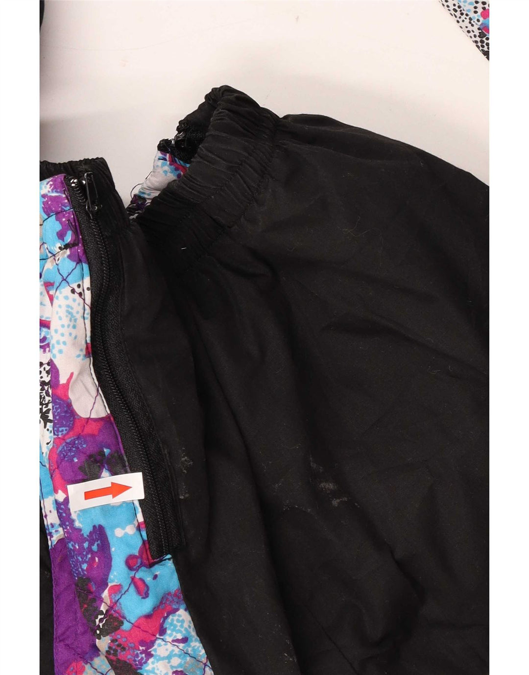 Vintage Mens Hooded Ski Jumpsuit Medium Black Colourblock Polyester