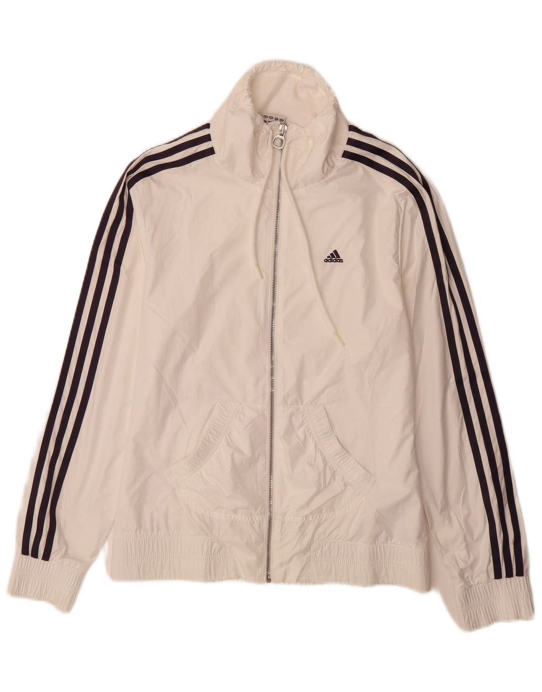 Adidas Womens Tracksuit Top Jacket UK 10 Small White Polyester