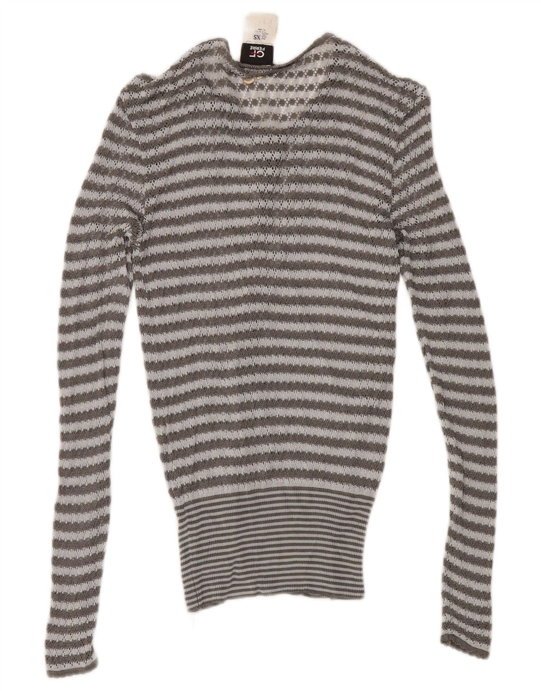 GF FERRE Womens See Through 2 Piece Set UK 4 XS Grey Striped