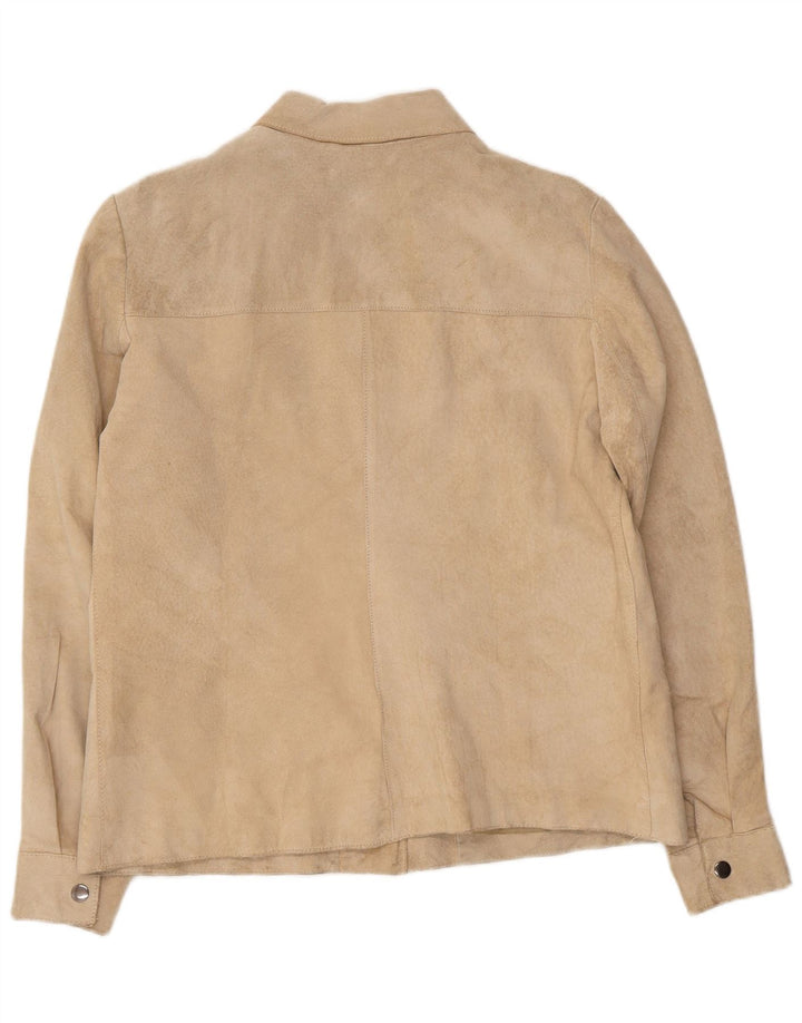 Conbipel Womens Suede Jacket IT 48 XL Beige Leather