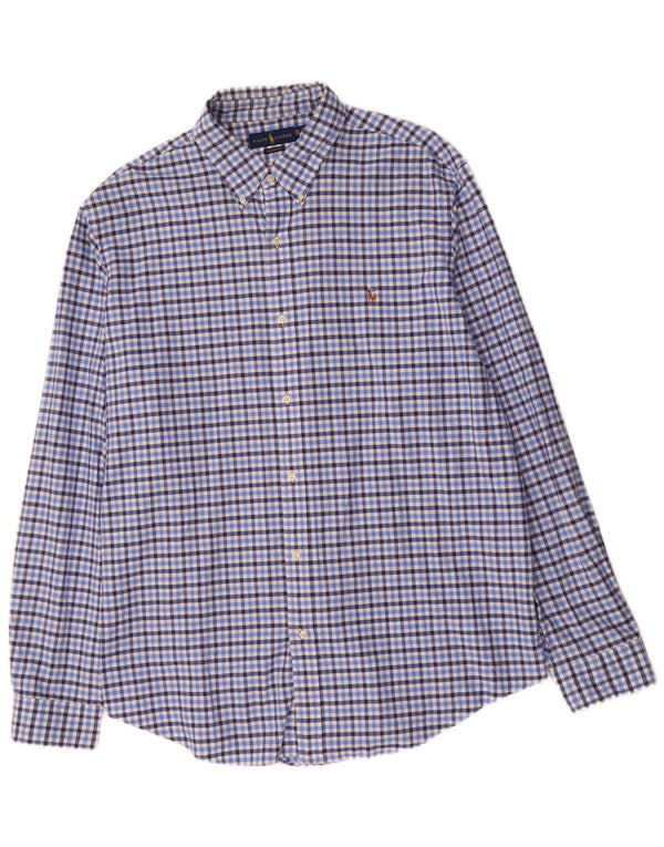 Ralph Lauren Mens Classic Fit Shirt 2XL Blue Gingham Cotton