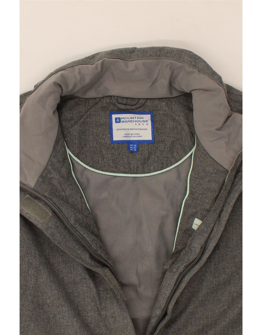 MOUNTAIN WAREHOUSE Womens Windbreaker Coat UK 14 Large Grey Polyester Vintage Mountain Warehouse and Second-Hand Mountain Warehouse from Messina Hembry 