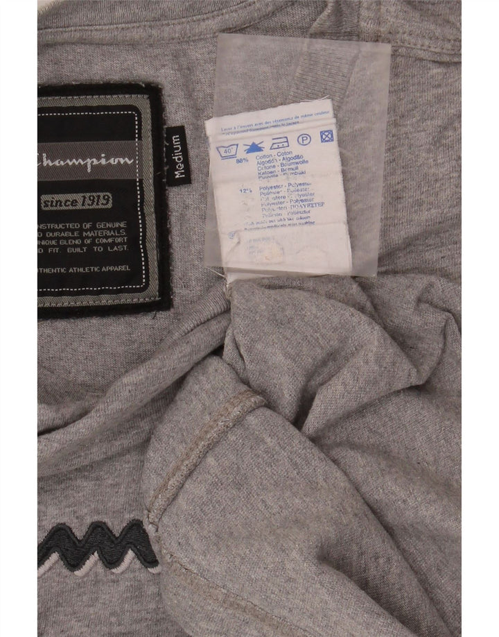 CHAMPION Mens Graphic T-Shirt Top Medium Grey Cotton
