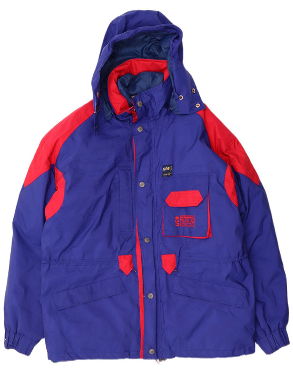 Geo Spirit Mens Gore-Tex Hooded Padded Ski Jacket IT 52 XL Blue Colourblock
