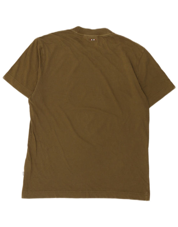 Napapijri Mens Graphic T-Shirt Top Medium Khaki