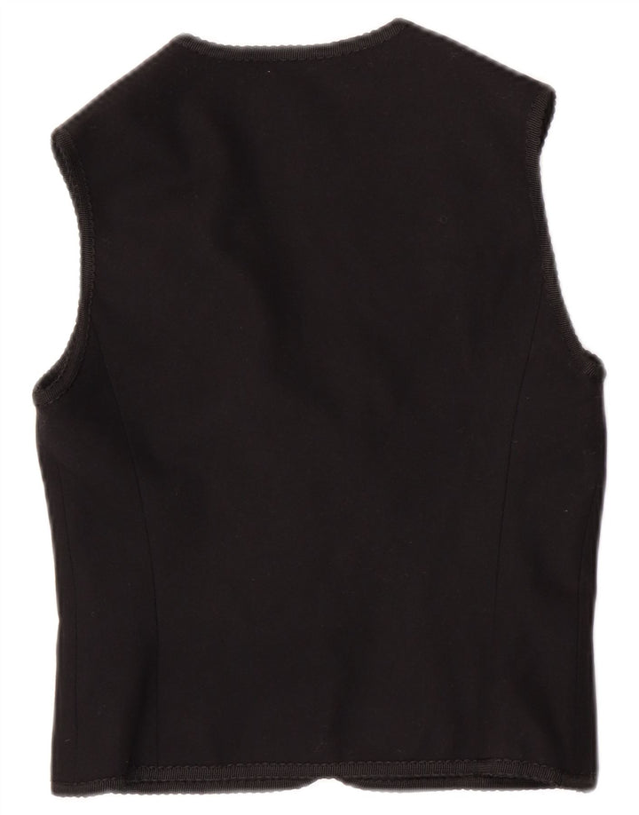 ALEXON Womens Waistcoat UK 10 Small Black Wool