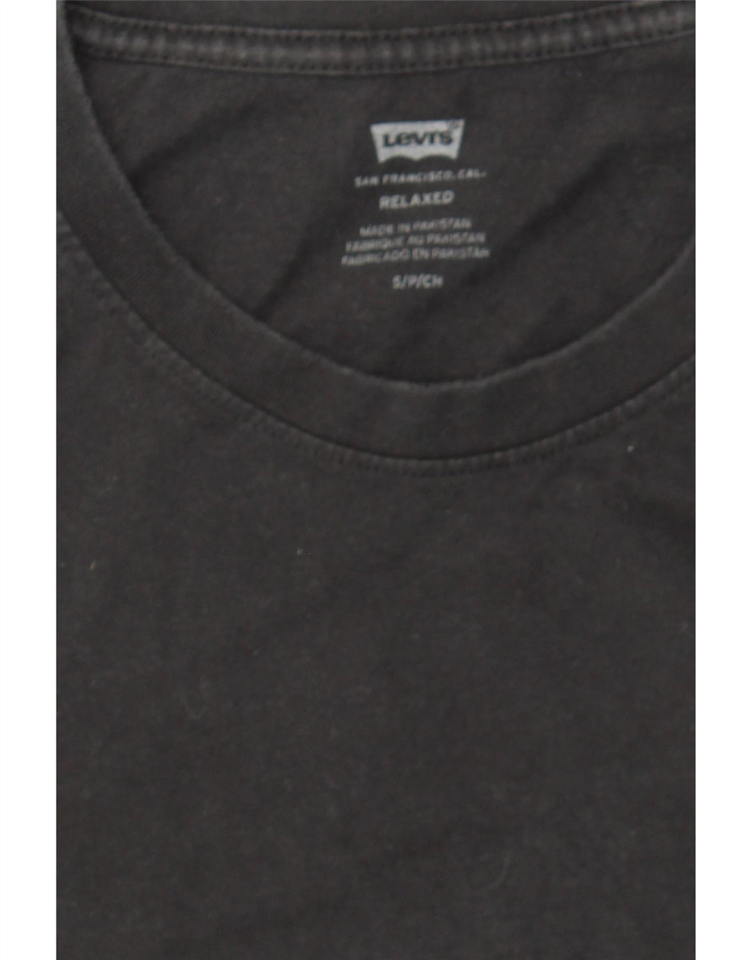 LEVI'S Mens Relaxed Fit Graphic Top Long Sleeve Small Black Cotton Vintage Levi's and Second-Hand Levi's from Messina Hembry 
