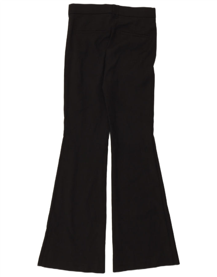 Zara Womens Flare Casual Trousers Medium W28 L33 Black Cotton