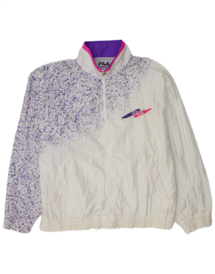 Fila Womens Tracksuit Top Jacket IT 50 XL White Flecked Polyamide