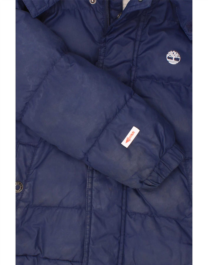 Timberland Boys Hooded Padded Jacket 4-5 Years Navy Blue Polyester