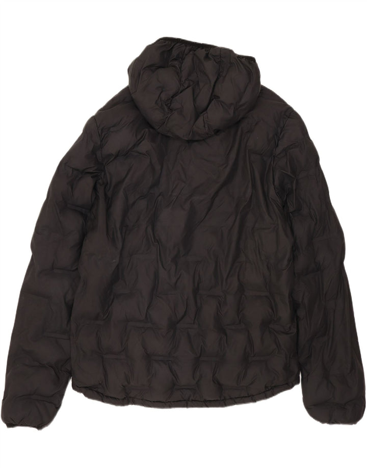 Superdry Mens Hooded Padded Jacket UK 40 Large Black Polyester