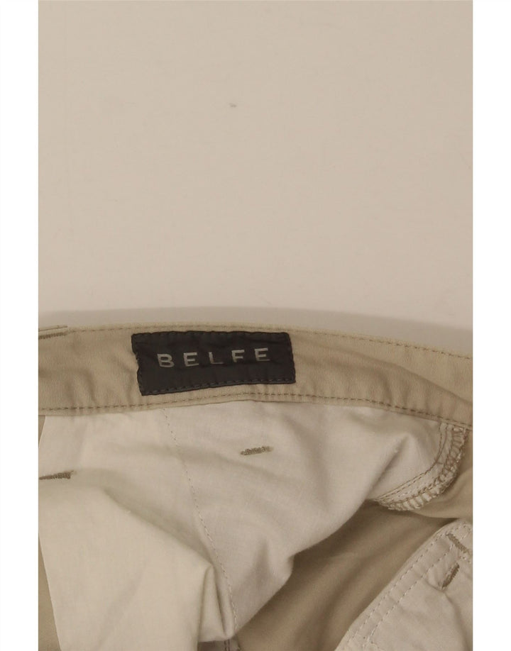 BELFE & BELFE Mens Cargo Shorts W34 Large Beige Cotton