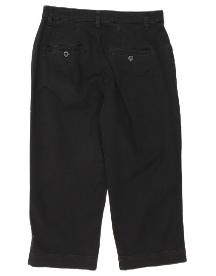 LEE Womens Straight Capri Trousers US 6 Medium W28 L19 Black Cotton