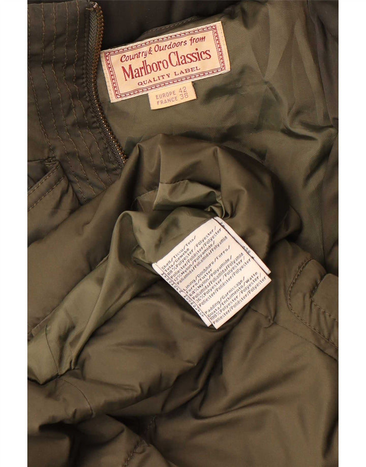 Marlboro Classics Womens Hooded Padded Coat EU 38 Medium Khaki Polyester