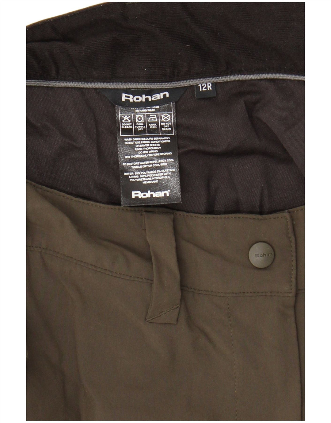 ROHAN Womens Straight Hiking Trousers UK 12 Medium W30 L30 Khaki Polyamide