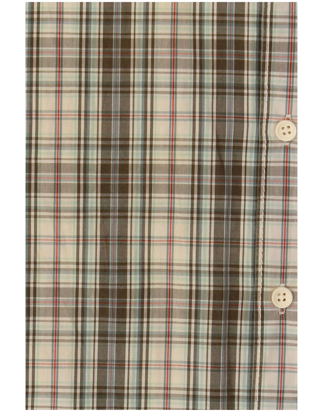 LEVI'S Mens Short Sleeve Shirt Large Khaki Check Cotton