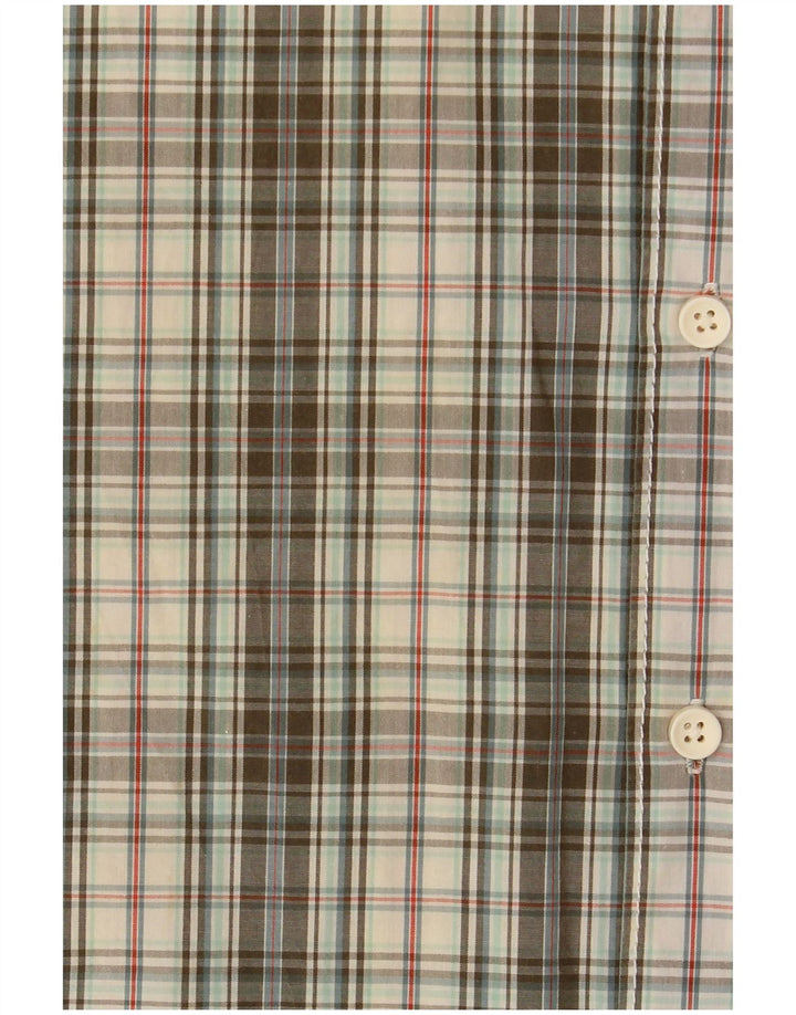 LEVI'S Mens Short Sleeve Shirt Large Khaki Check Cotton