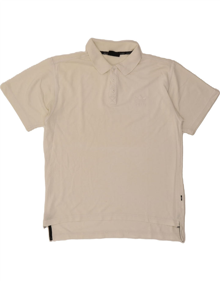 ADIDAS Mens Polo Shirt Large White Cotton Vintage Adidas and Second-Hand Adidas from Messina Hembry 