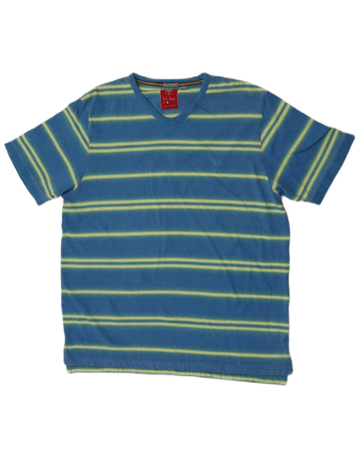 Fat Face Mens T-Shirt Top Large Blue Striped Cotton