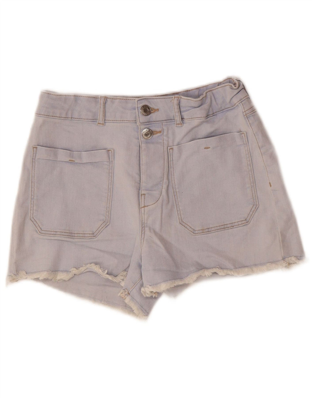 ZARA Girls High Waist Denim Shorts 13-14 Years W26 Blue