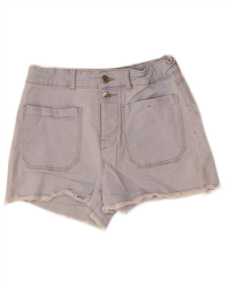 ZARA Girls High Waist Denim Shorts 13-14 Years W26 Blue