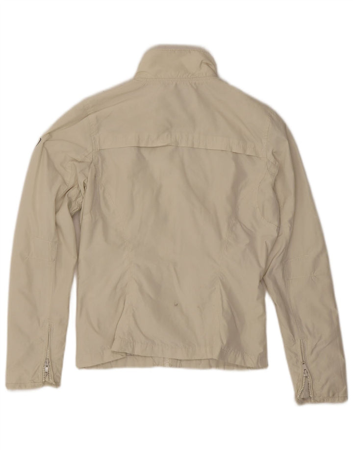 Bomb Boogie Womens Bomber Jacket UK 12 Medium Off White Polyester