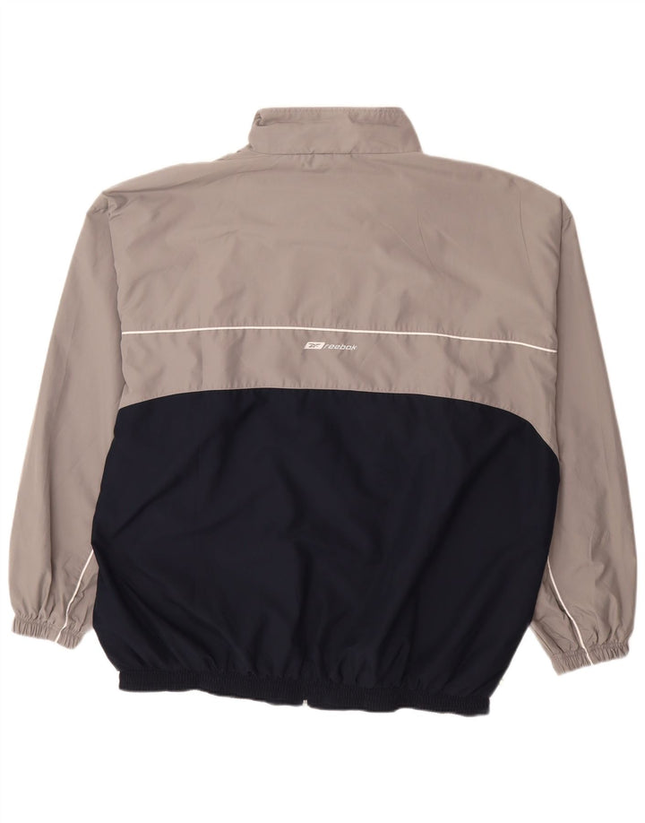 REEBOK Mens Tracksuit Top Jacket 2XL Grey Colourblock Polyester