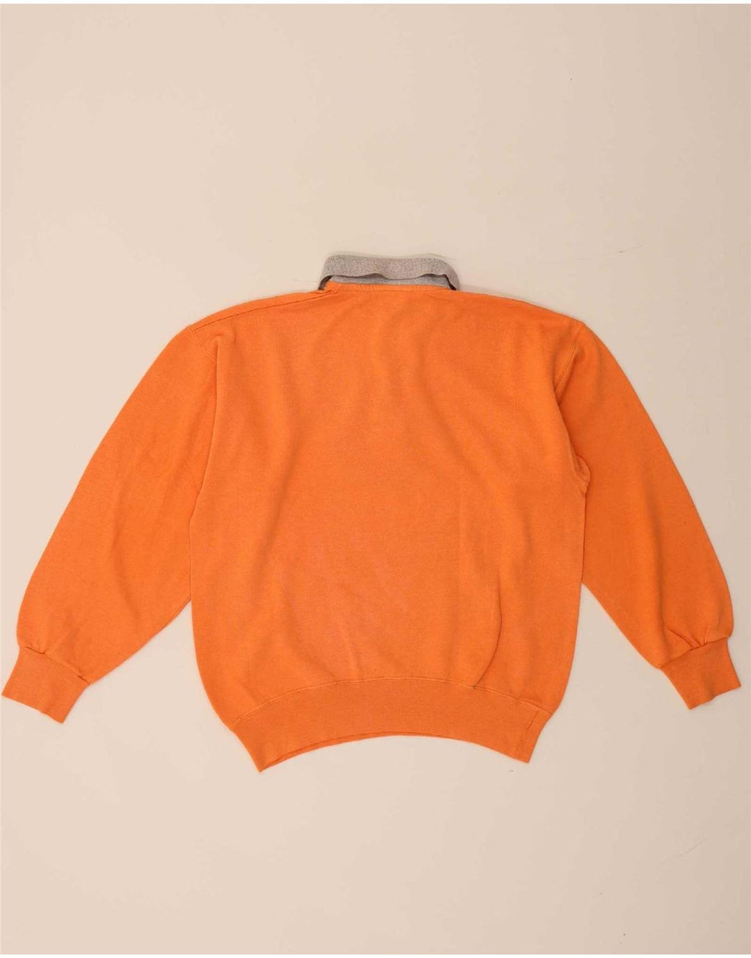 Champion Mens Polo Neck Sweatshirt Jumper Medium Orange
