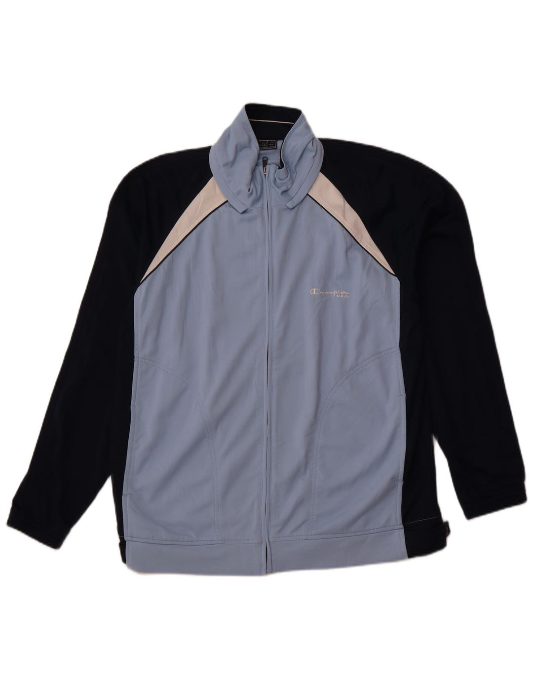 CHAMPION Mens Tracksuit Top Jacket Large Blue Colourblock