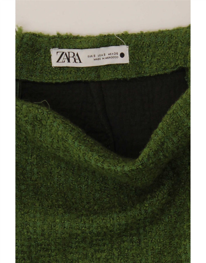 Zara Womens Mini Skirt Small W26 Green