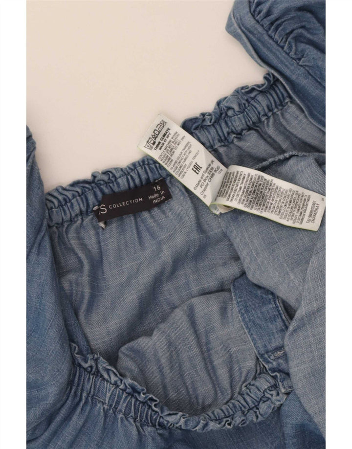 Marks & Spencer Womens Maxi Dress UK 16 Large Blue Lyocell