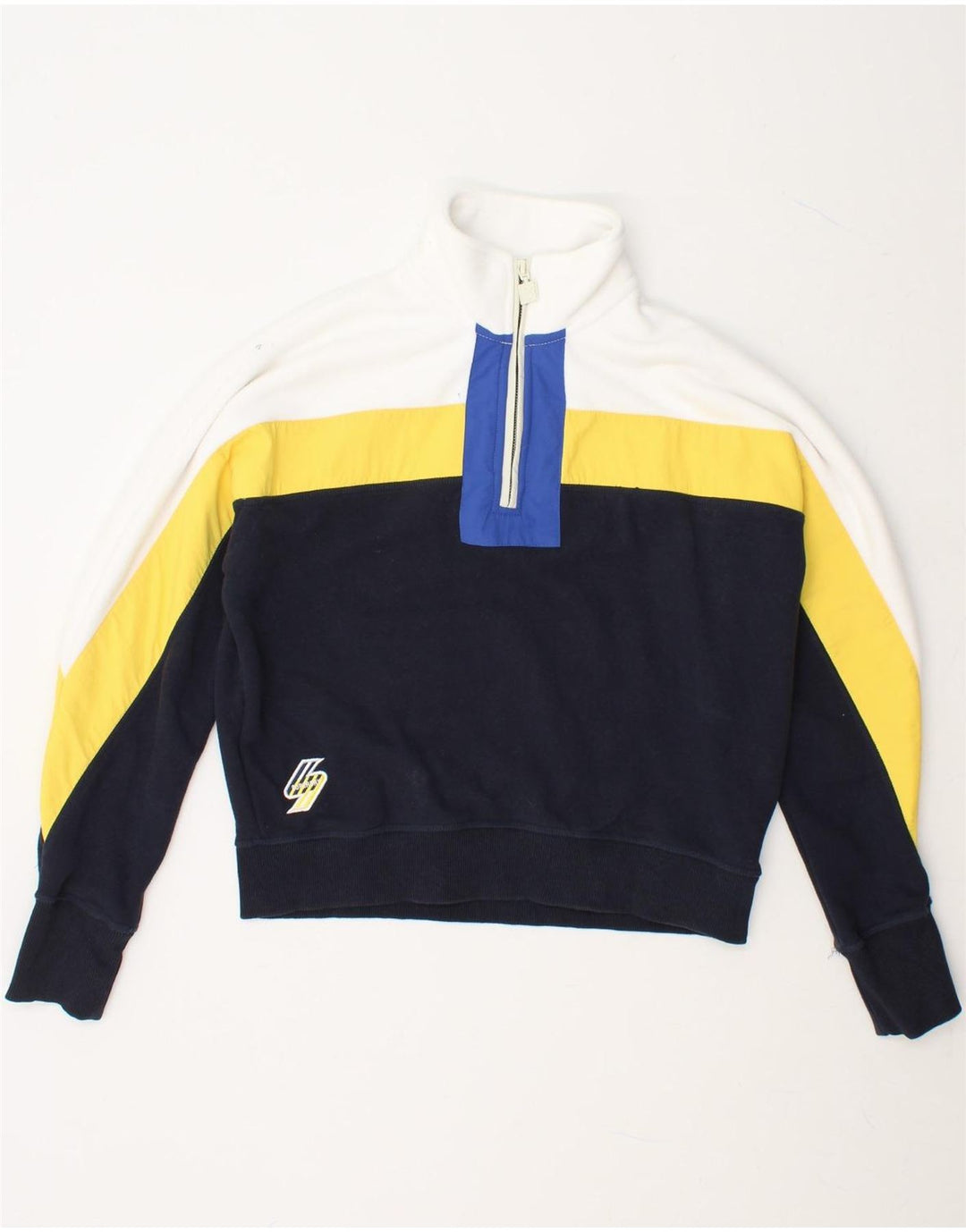 SUPERDRY Womens Sweatshirt Jumper UK 12 Medium Multicoloured Colourblock Vintage Superdry and Second-Hand Superdry from Messina Hembry 