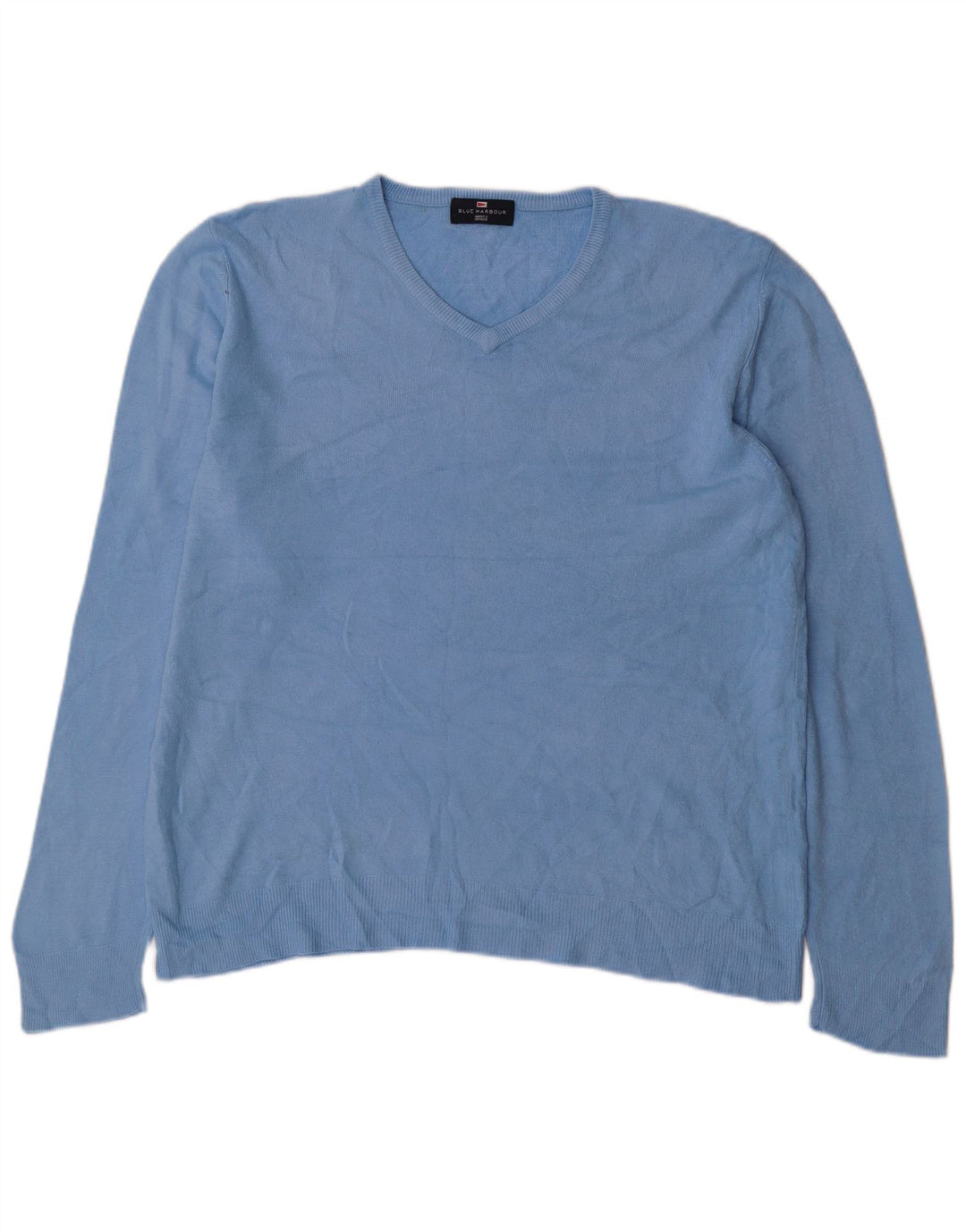 Marks & Spencer Mens Blue Harbour V-Neck Jumper Sweater Large Acrylic