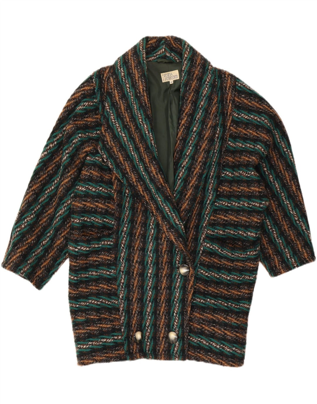 REGINA SCHRECKER Womens Double Breasted Coat IT 42 Medium Multicoloured