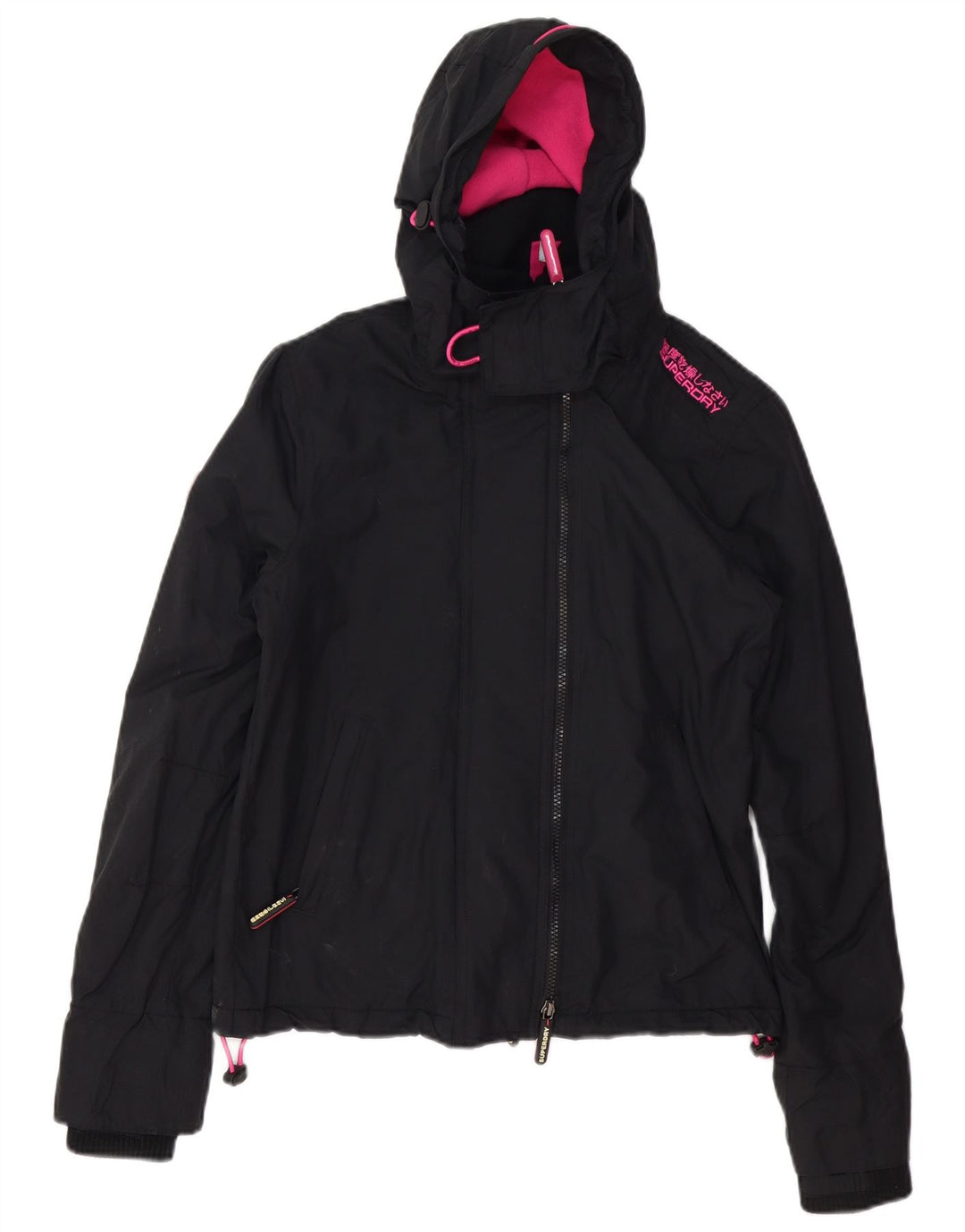 SUPERDRY Womens Oversized Windbreaker Jacket UK 10 Small  Black